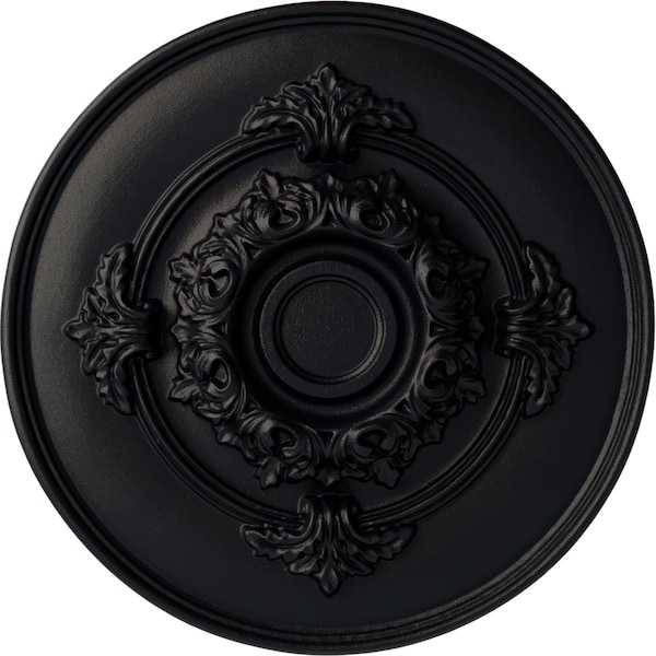 Ekena Millwork Monique Ceiling Medallion (Fits Canopies up to 3 3/4"), Hand-Painted Steel Gray, 13 3/4"OD x 1"P CM13MOSGS - main